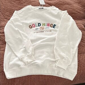 Gold Hinge White Sweatshirt